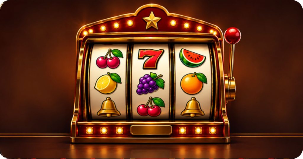 Banner tragaperras clásica de 3 carretes.