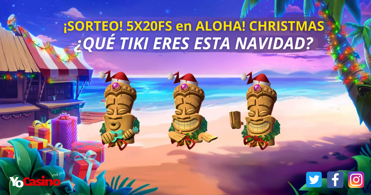Tiki-sorteo: 5×20 Free Spins en Aloha! Christmas?