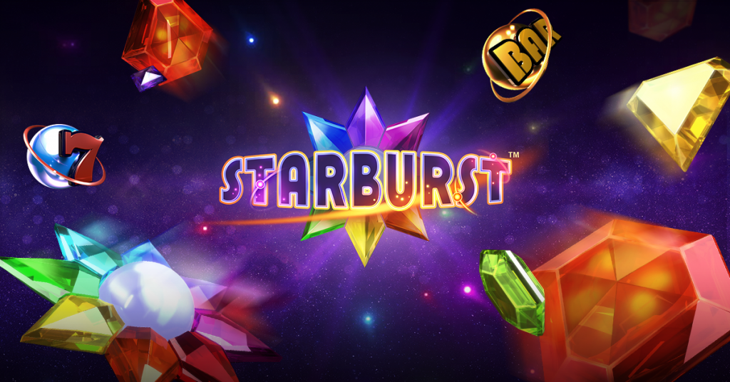 Imagen con el logo de Starburst y sus símbolos alrededor.