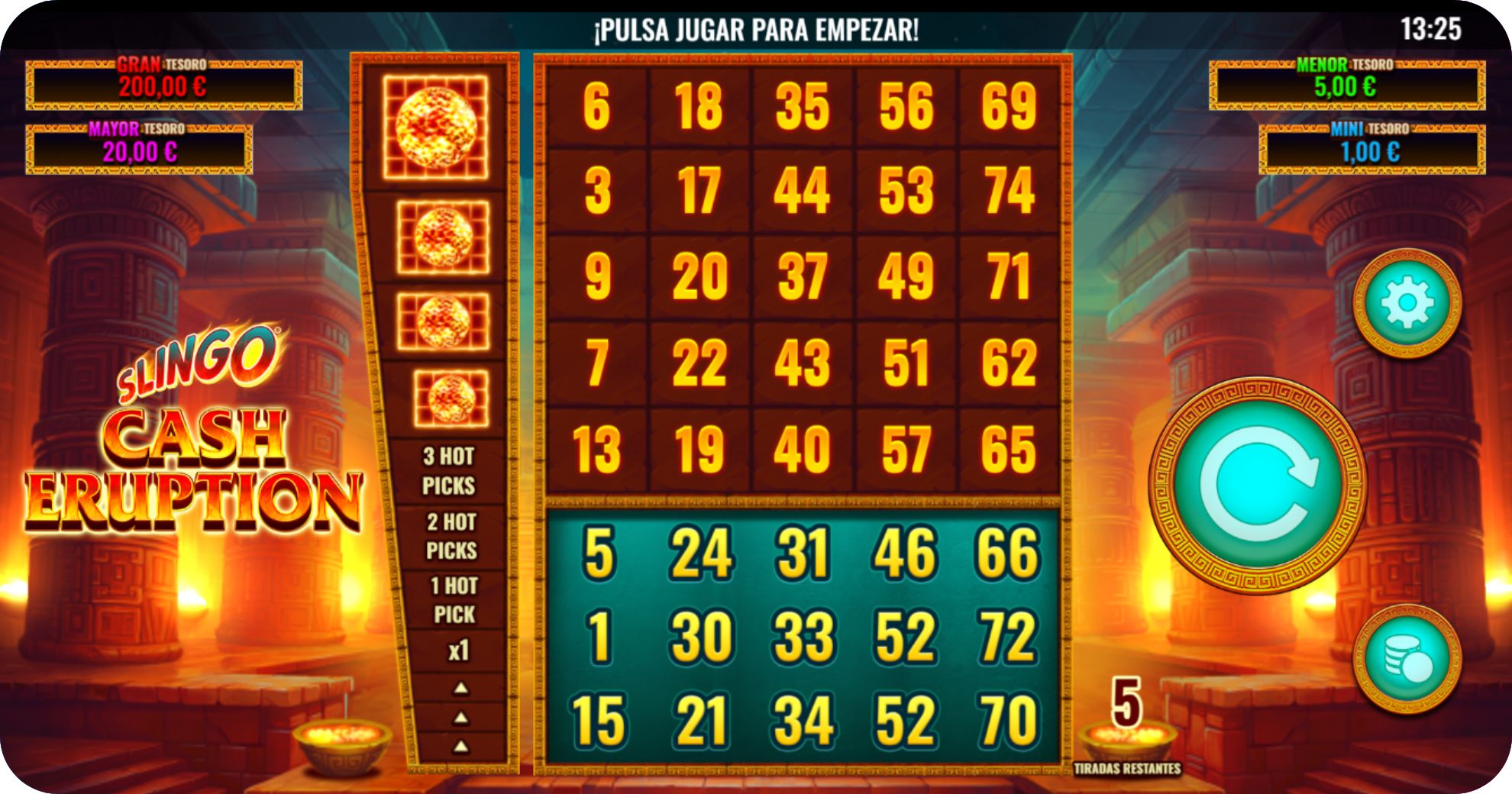 Slingo Cash Eruption: cómo jugar y estrategias
