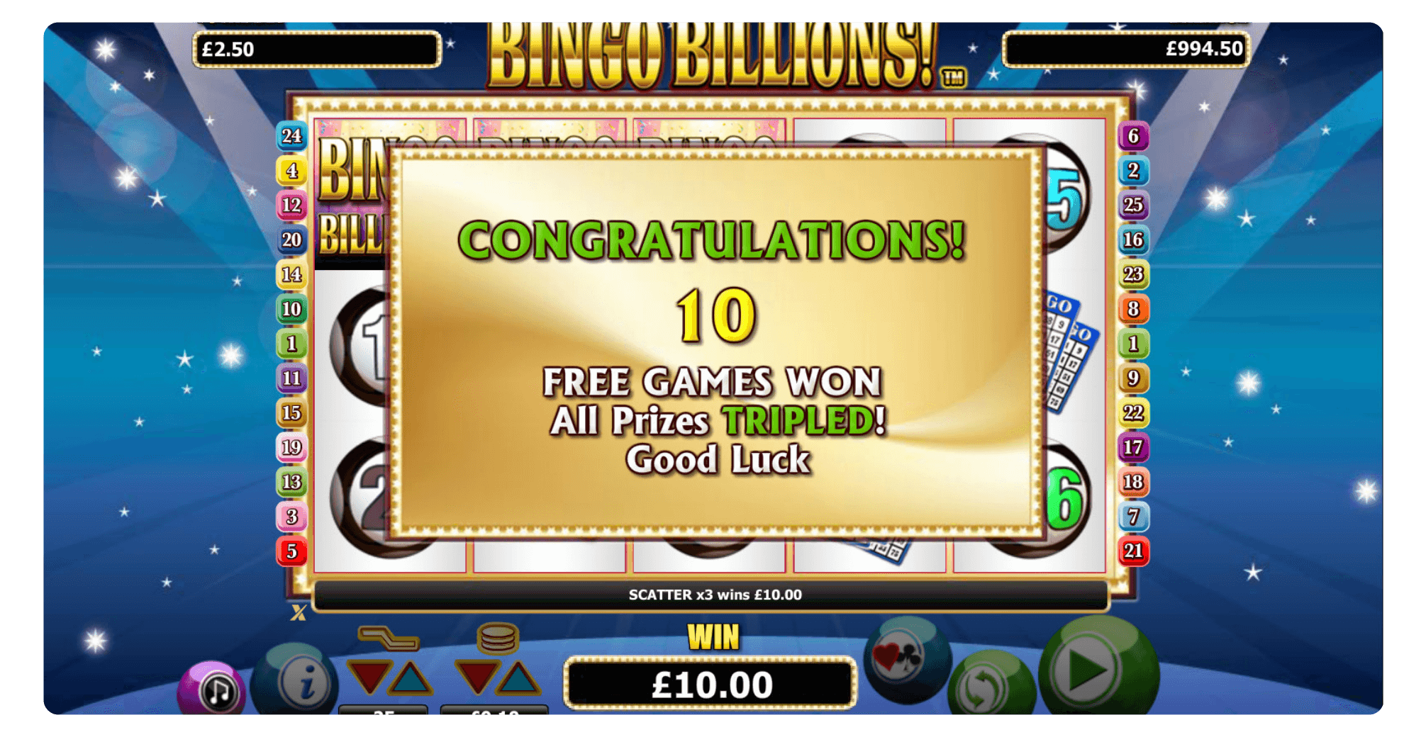 Reseña de una slot: Bingo Billions