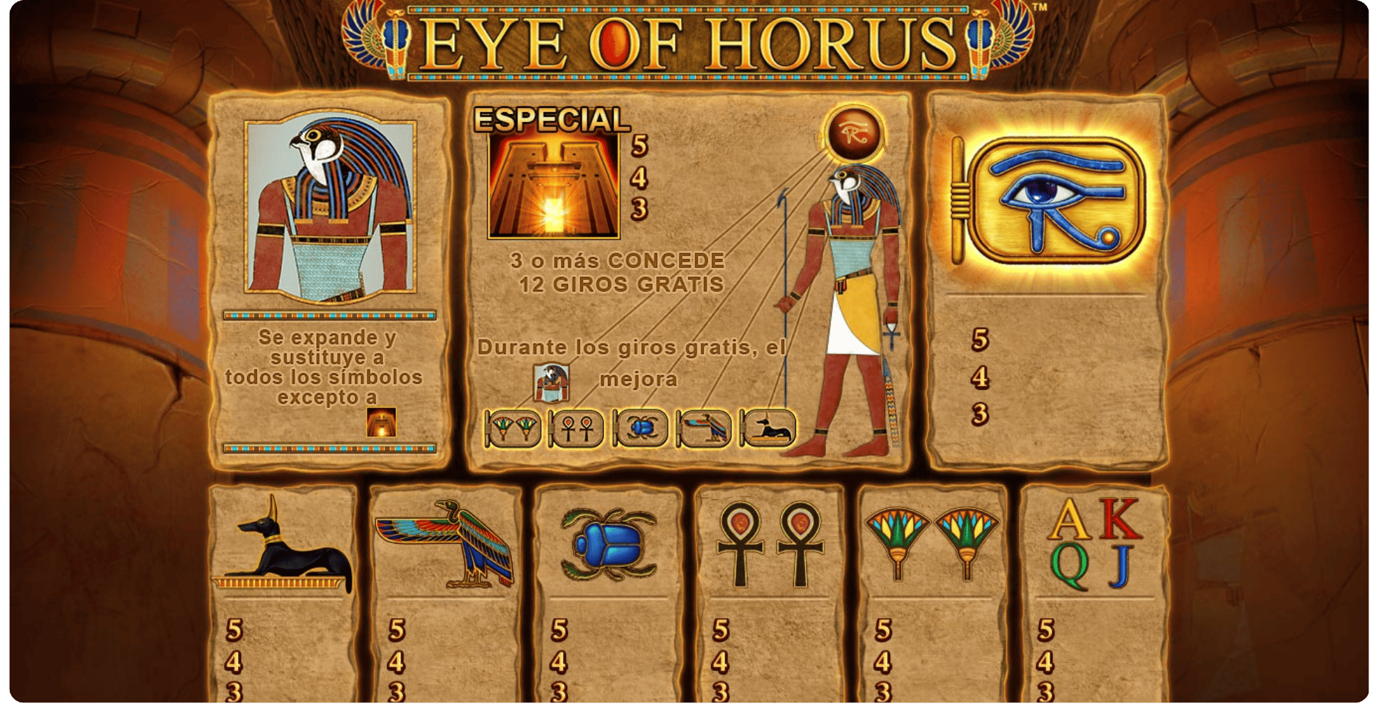 Reseña de la slot egipcia Eye of Horus