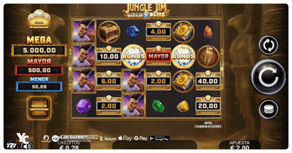 Tragaperras Jungle Jim Gold Blitz