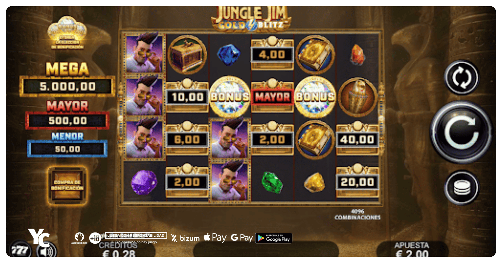 Reseña de la tragaperras Jungle Jim Gold Blitz