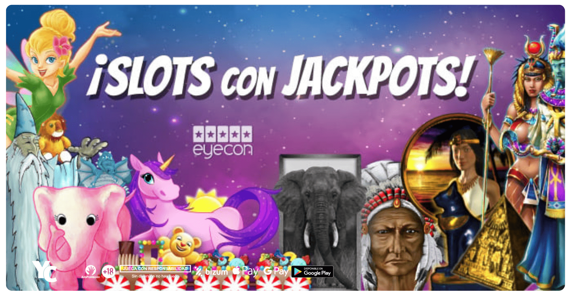 No te pierdas las Slots con jackpot de Eyecon en YoCasino