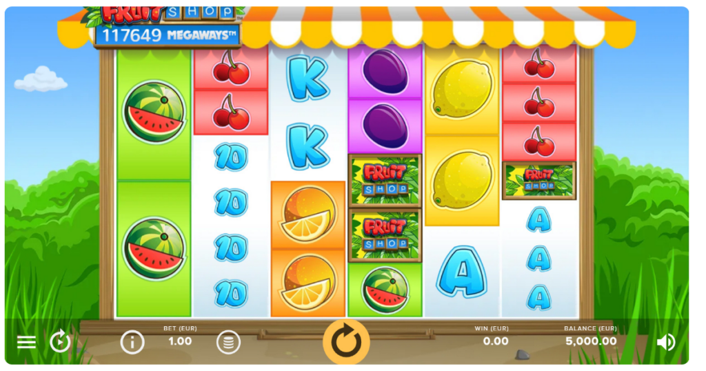 Screenshot de la slot Fruit Shop Megaways
