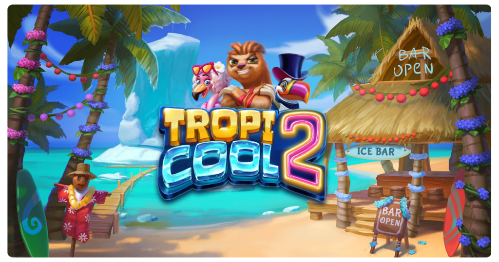 Logo del juego Tropicool 2 sobre el fondo del juego base,